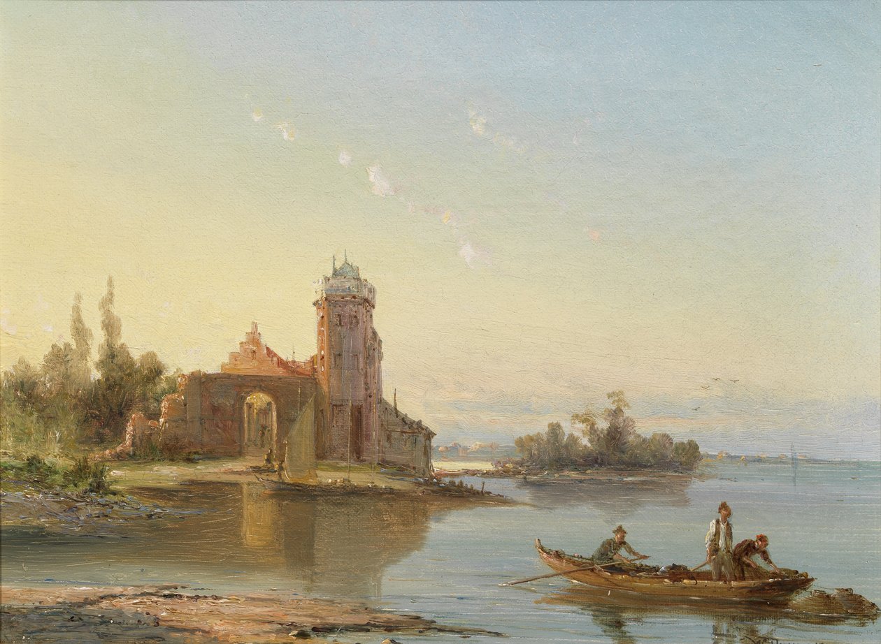 Medenbluk, Zuider Zee, Holandia, 1863 r. autorstwa William Raymond Dommerson