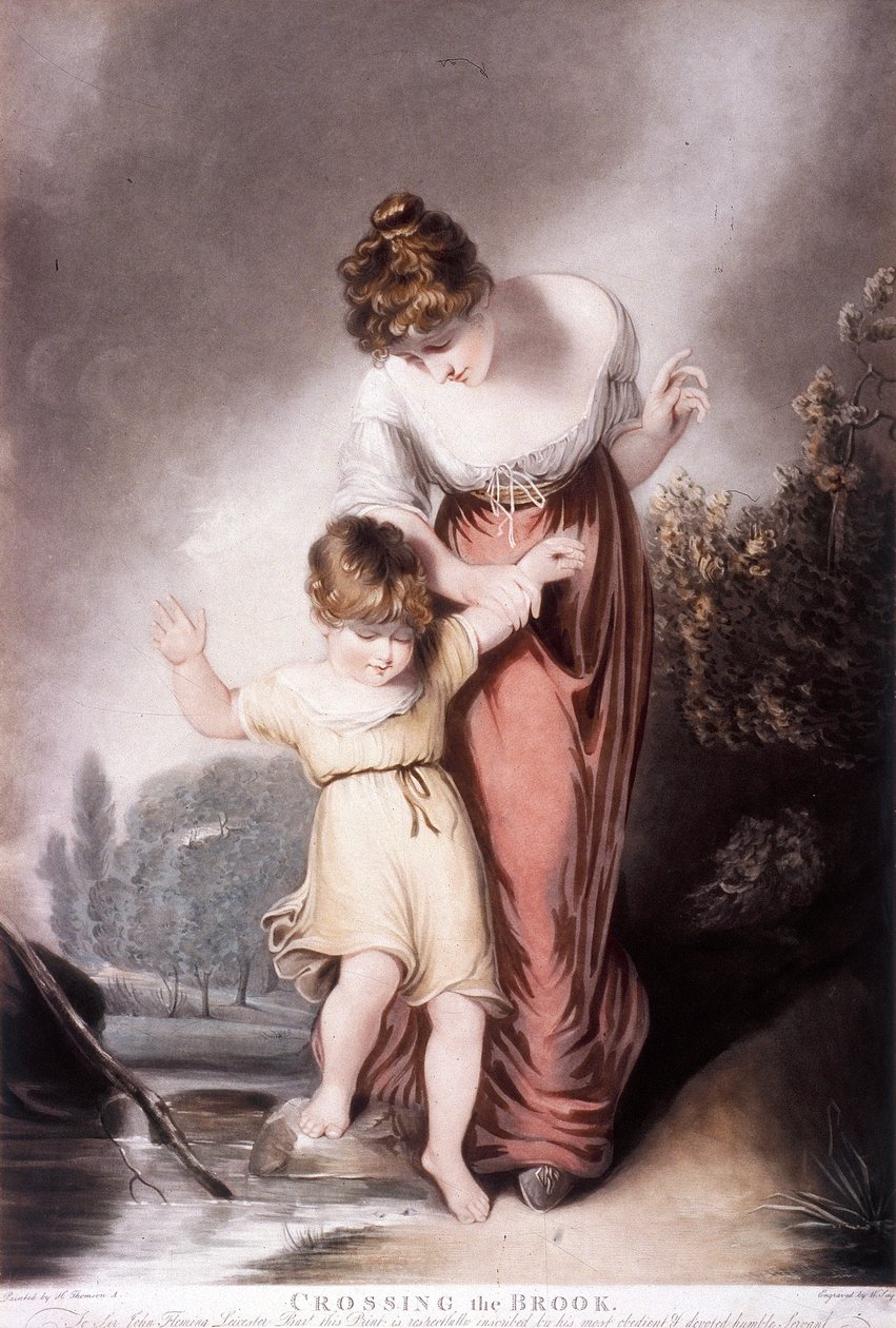 „Przeprawa przez potok”, ok. 1803 r. autorstwa William Say