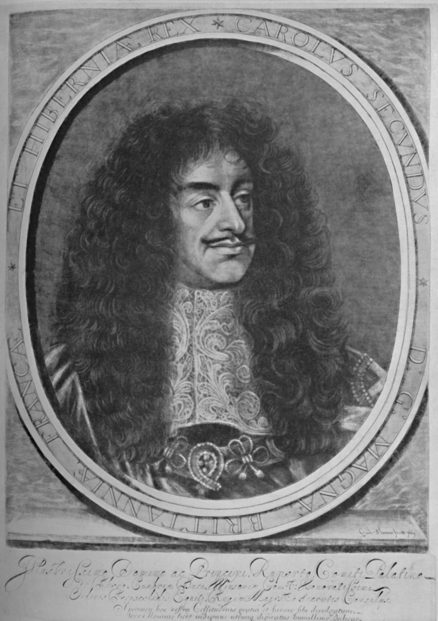 Portret Karola II, c1660-1685, 1928 autorstwa William Sherwin