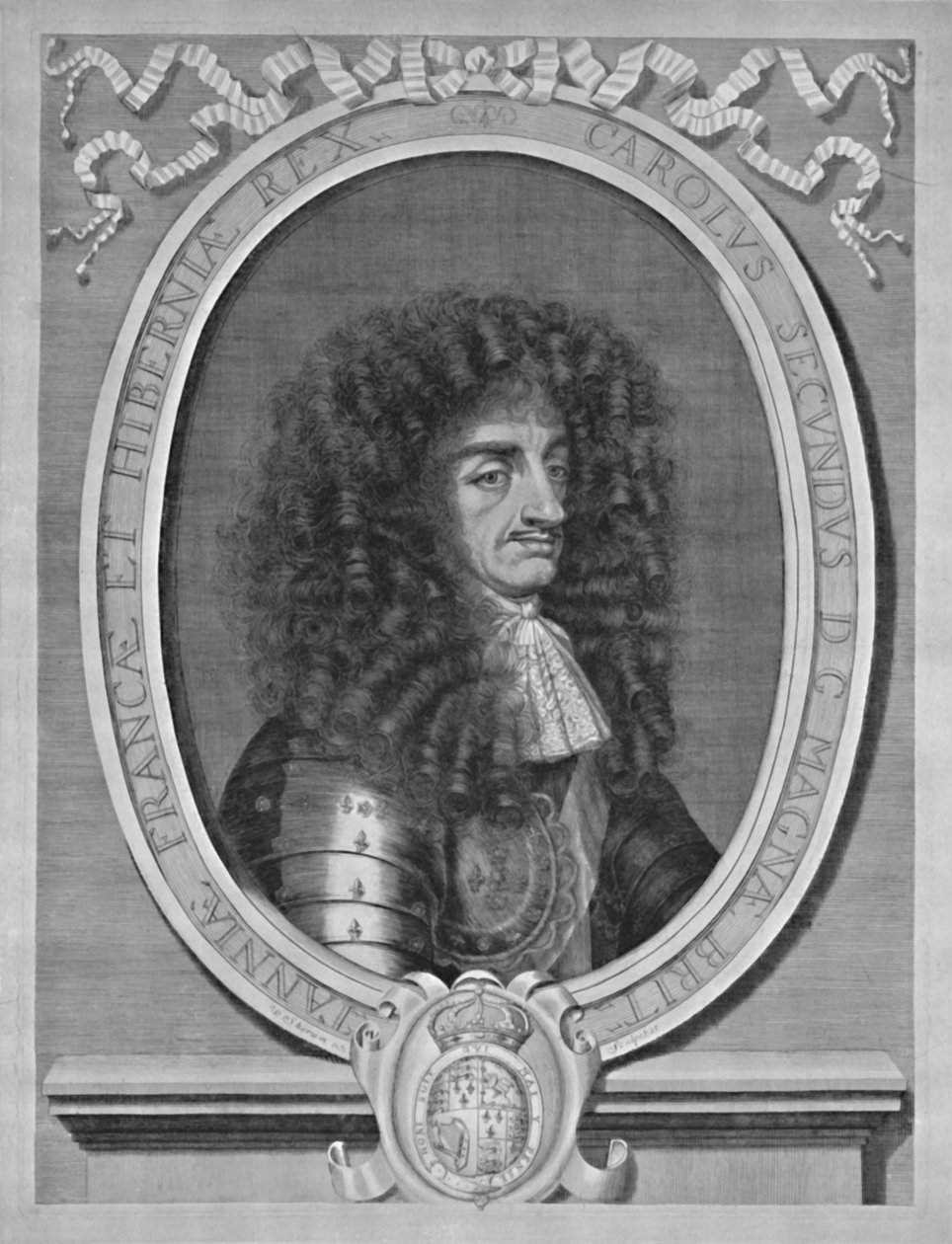 Portret Karola II, c1660-1685, 1928 autorstwa William Sherwin