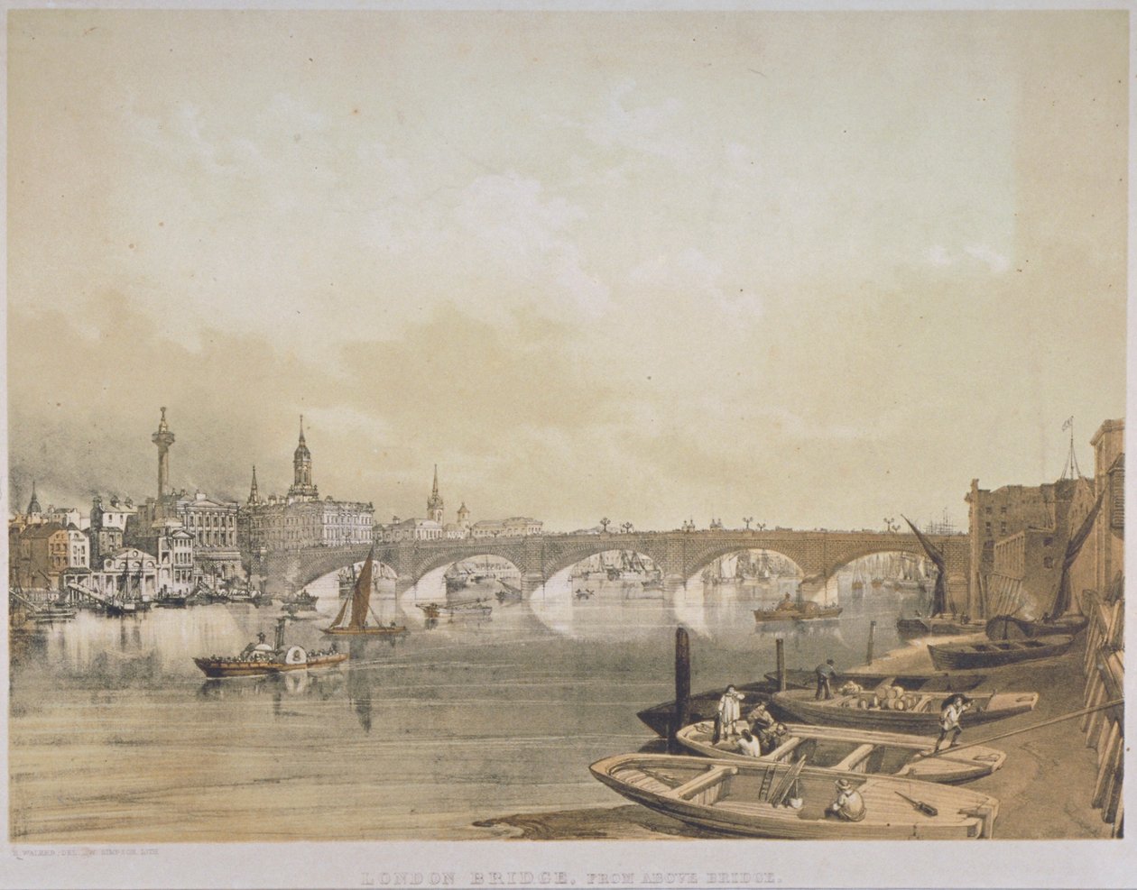 Most Londyński, 1852 autorstwa William Simpson