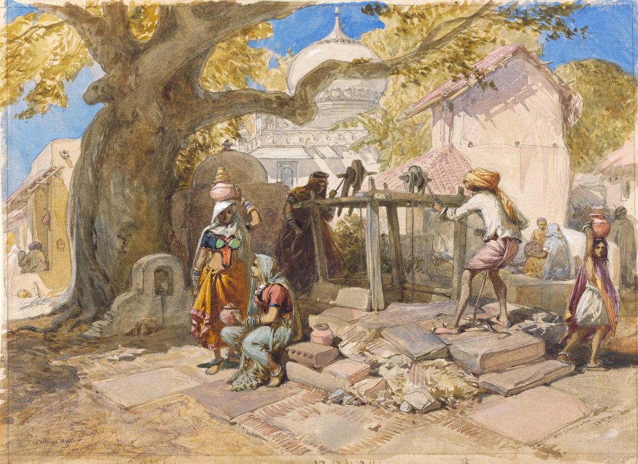 Wiejska studnia autorstwa William Simpson