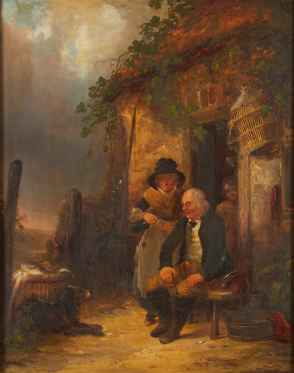 Wee Dram (olej na panelu) autorstwa William Snr. Shayer