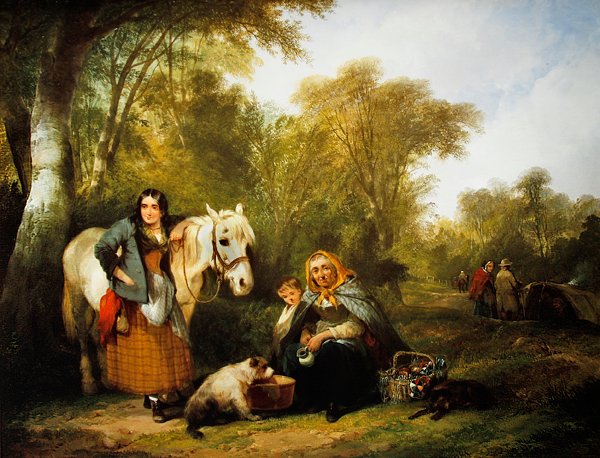 Obóz cygański (olej na płótnie) autorstwa William Snr. Shayer