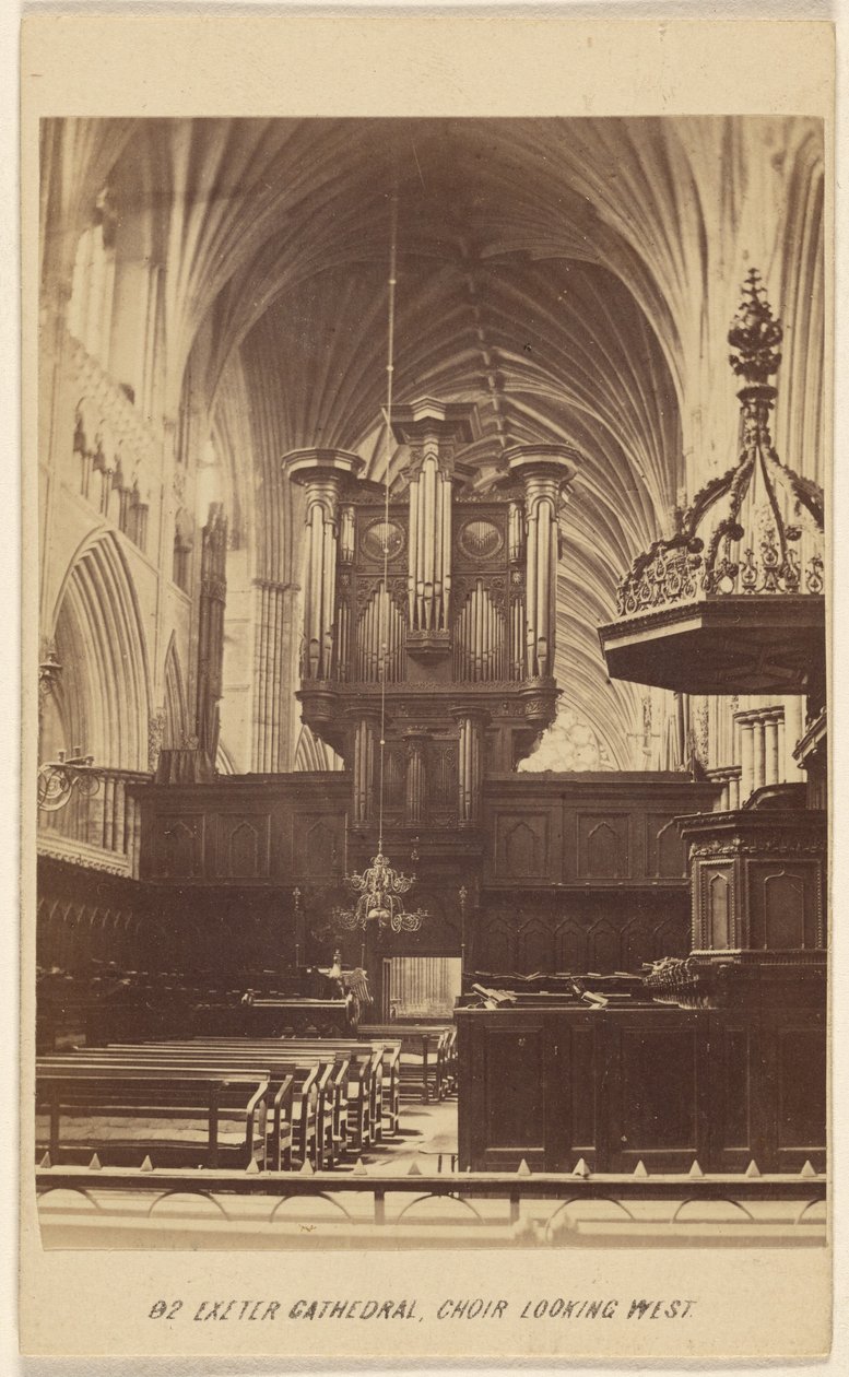 Katedra w Exeter, chór patrzący na zachód. autorstwa William Spreat