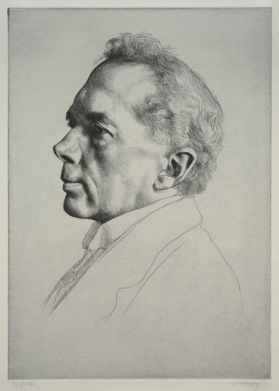 Campbell Dodgson, Profil na lewo, 1919. autorstwa William Strang