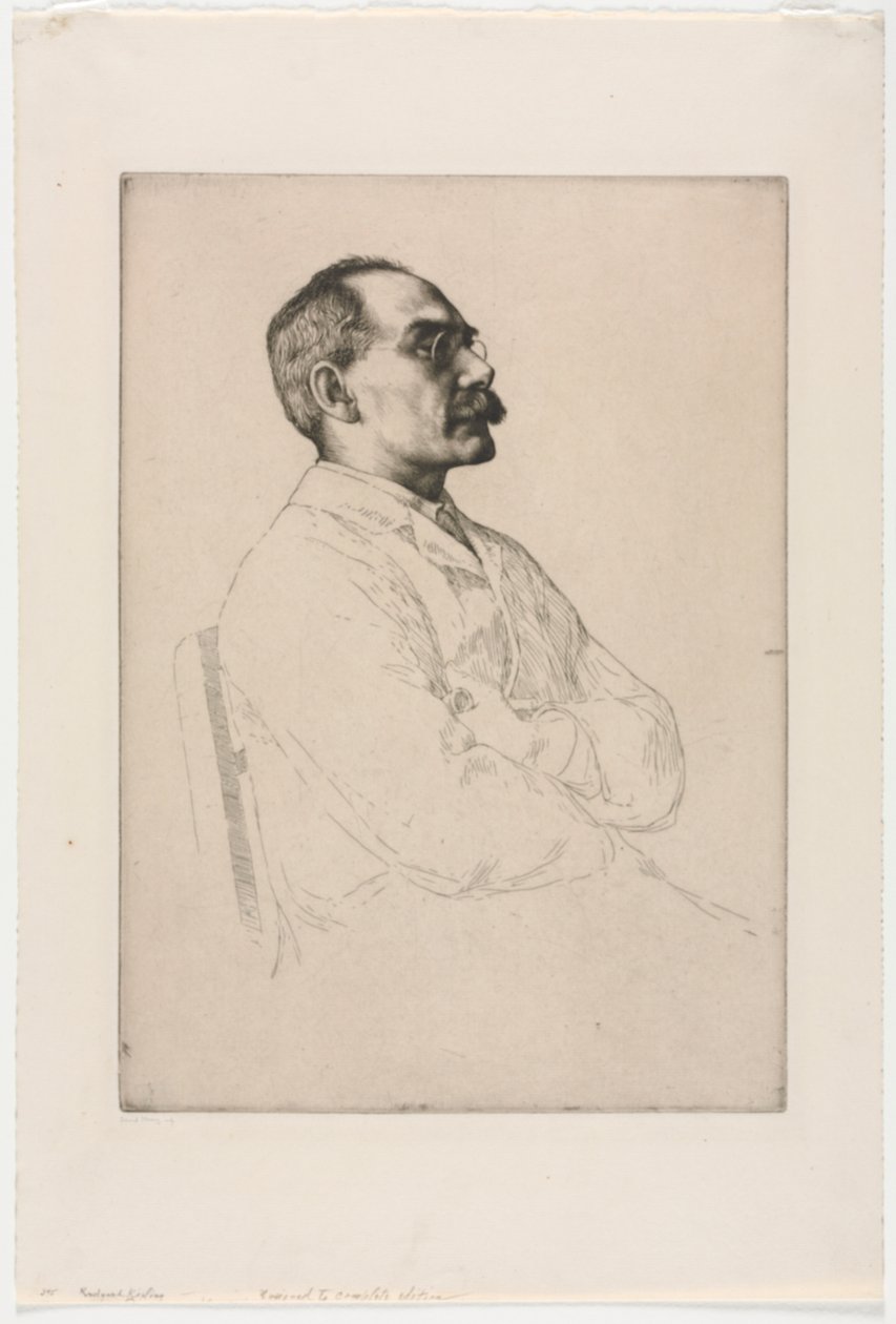 Sir Rudyard Kipling, 1898. autorstwa William Strang