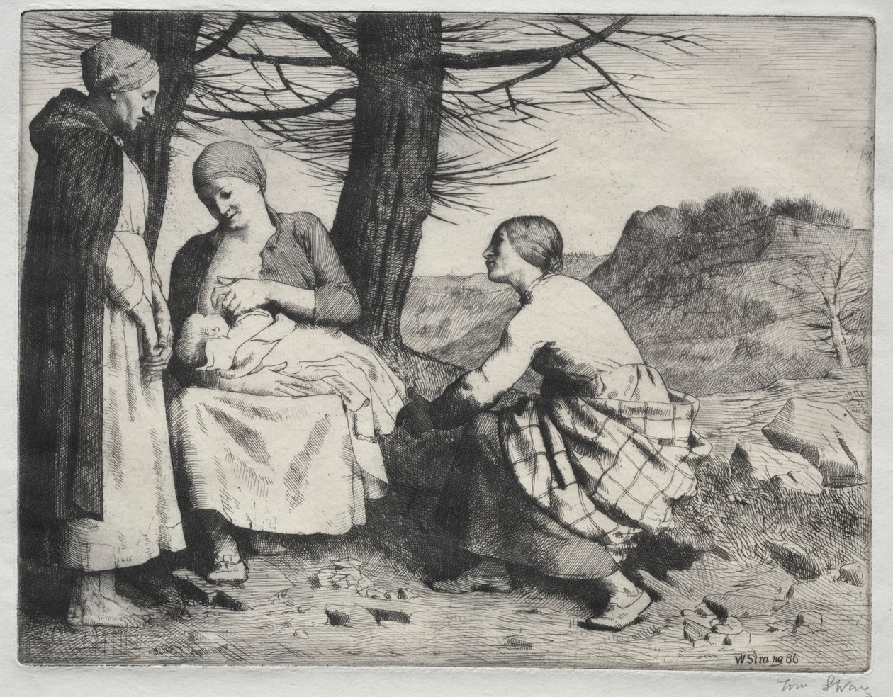 Kobieta i dziecko, ok. 1886. autorstwa William Strang