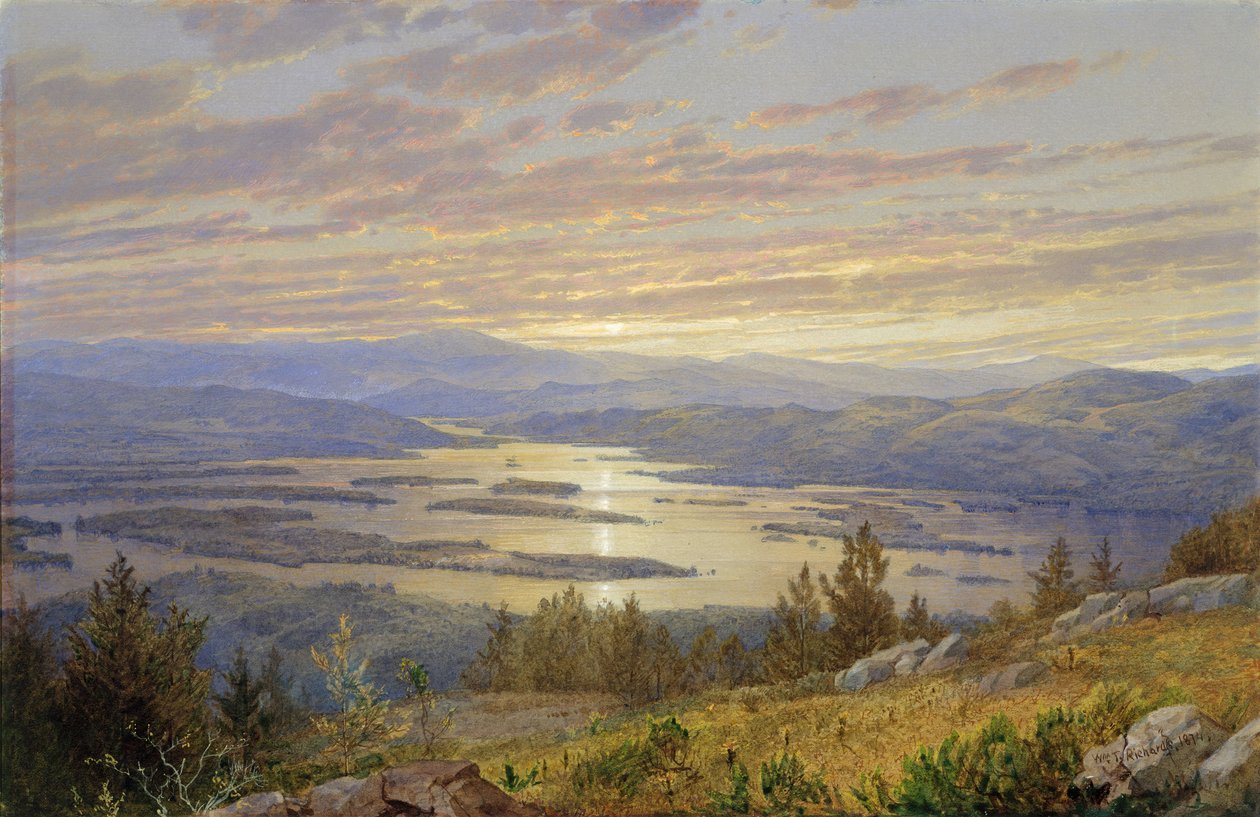 Jezioro Squam z Czerwonego Wzgórza, 1874. autorstwa William Trost Richards