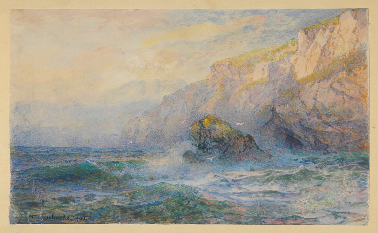 Studia po „W Icart Point, Guernsey” autorstwa William Trost Richards