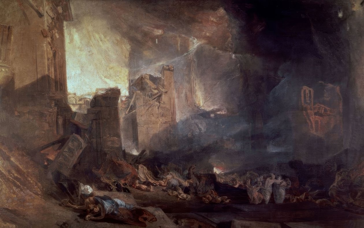 ZNISZCZENIE SODOMY - XIX WIEK - ROMANTYZM ANGIELSKI autorstwa Joseph Mallord William Turner