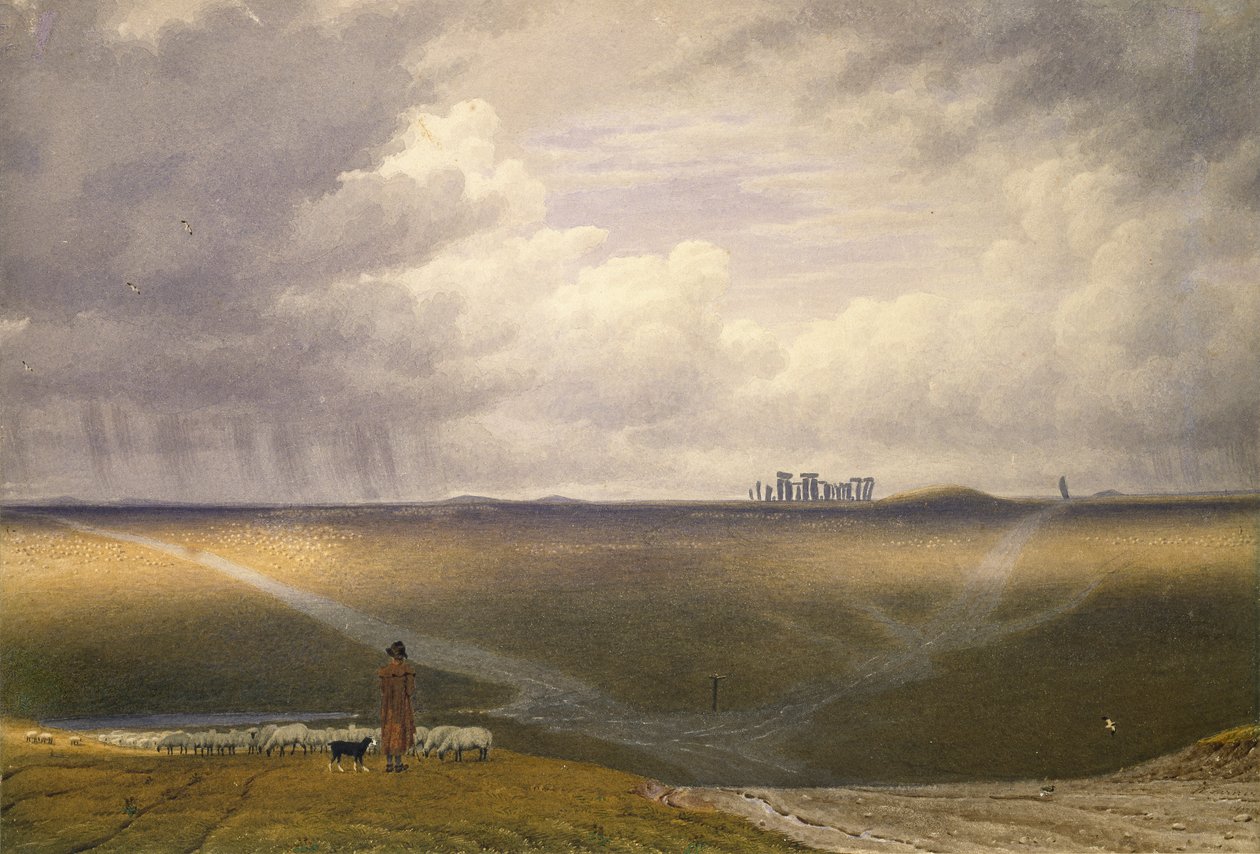Stonehenge – deszczowy dzień, początek XIX wieku autorstwa Joseph Mallord William Turner