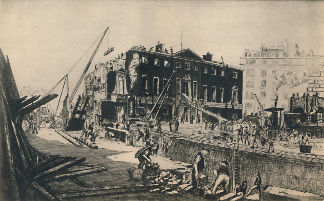 Wyburzenie domu w Devonshire, 1927. autorstwa William Walcot