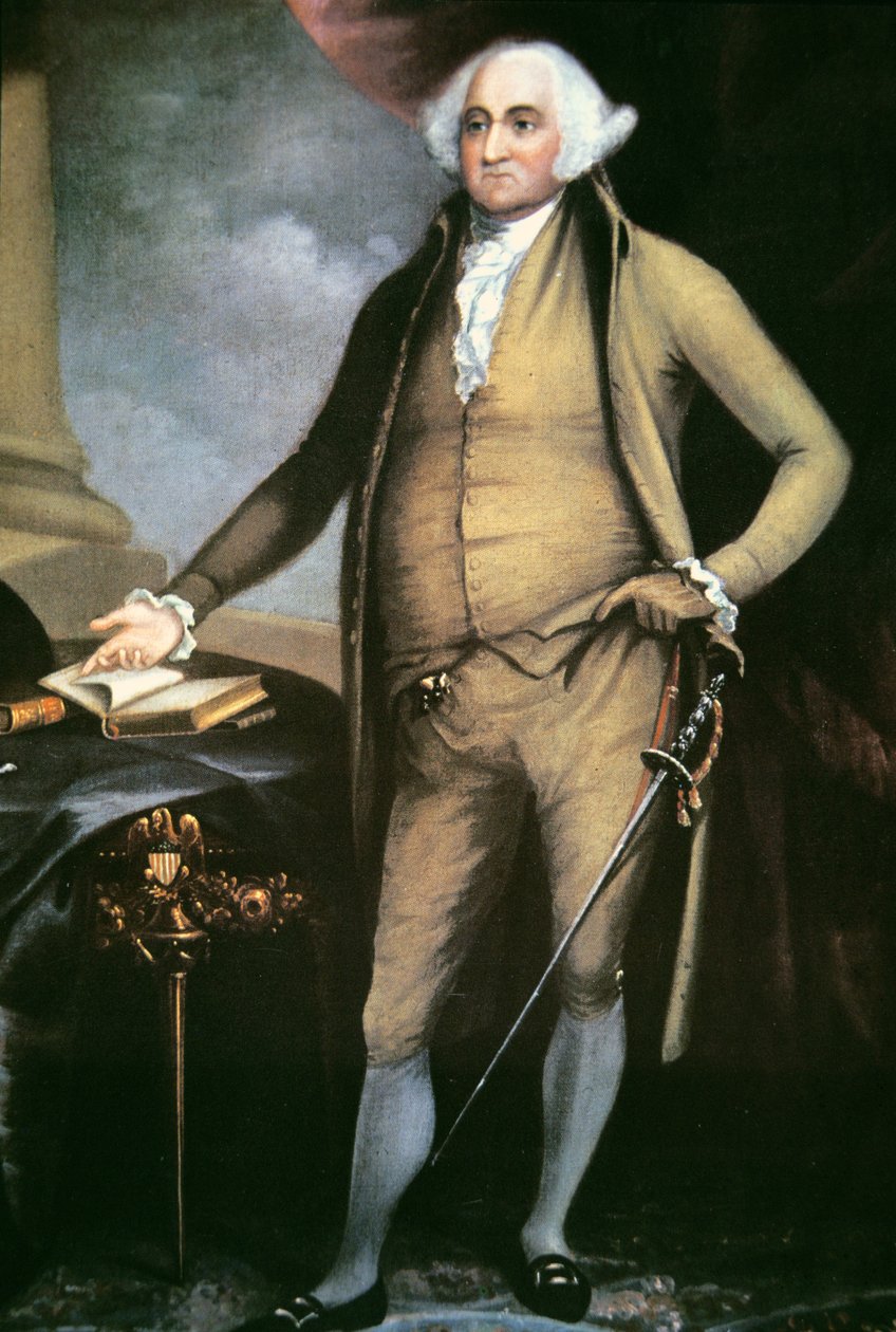 Prezydent John Adams (1735-1826) (kolor lito) autorstwa William Winstanley