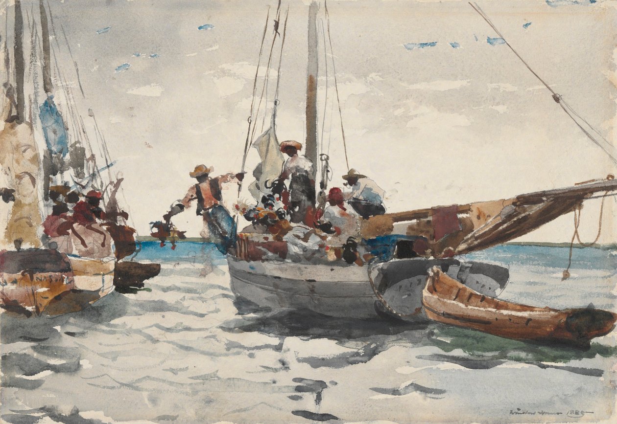 Scena na rynku, Nassau autorstwa Winslow Homer
