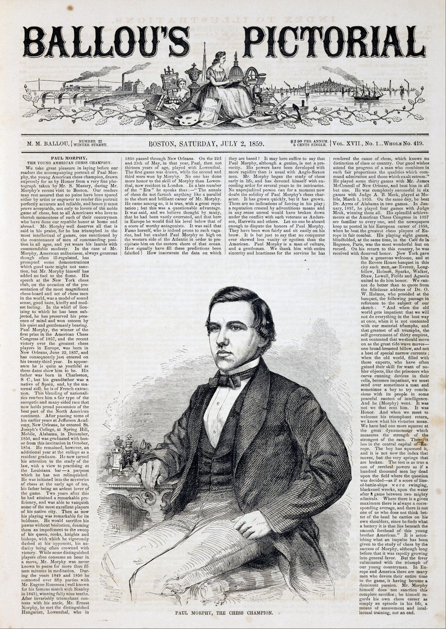 Paul Morphy, mistrz szachowy autorstwa Winslow Homer