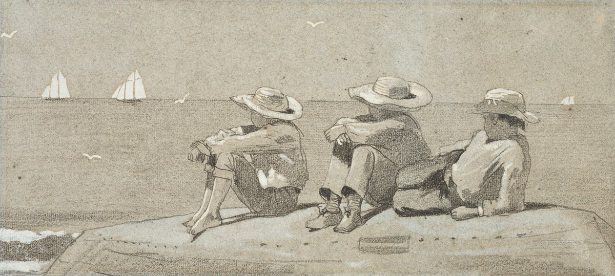 Trzech chłopców na plaży Dory autorstwa Winslow Homer