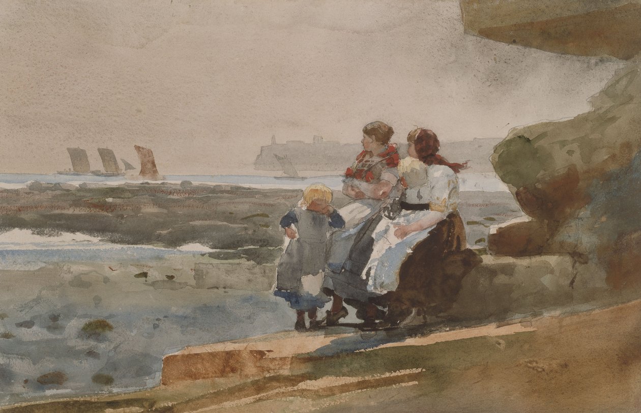 Pod Klifem Cullercoats autorstwa Winslow Homer