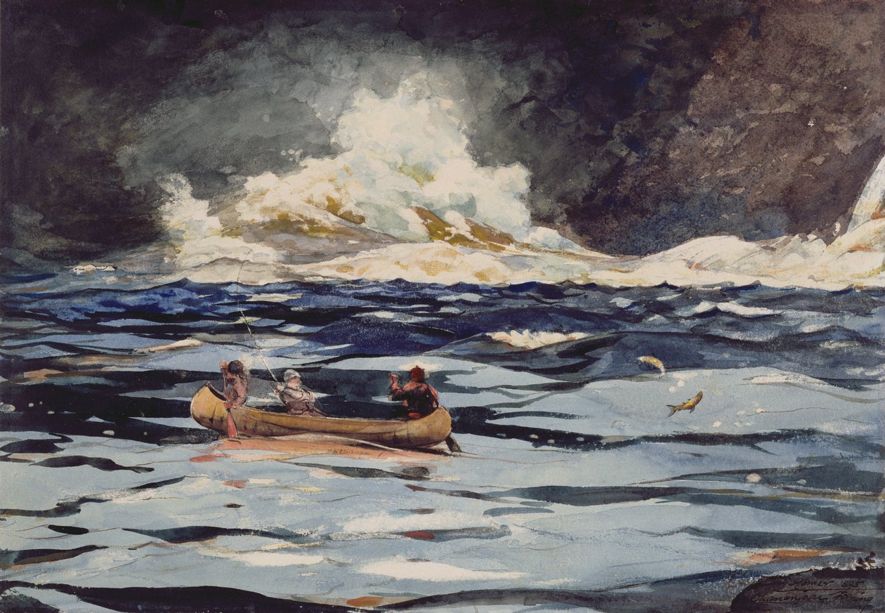 Pod Wodospadami, Wielki Absolutorium, 1895 (wc na papierze) autorstwa Winslow Homer