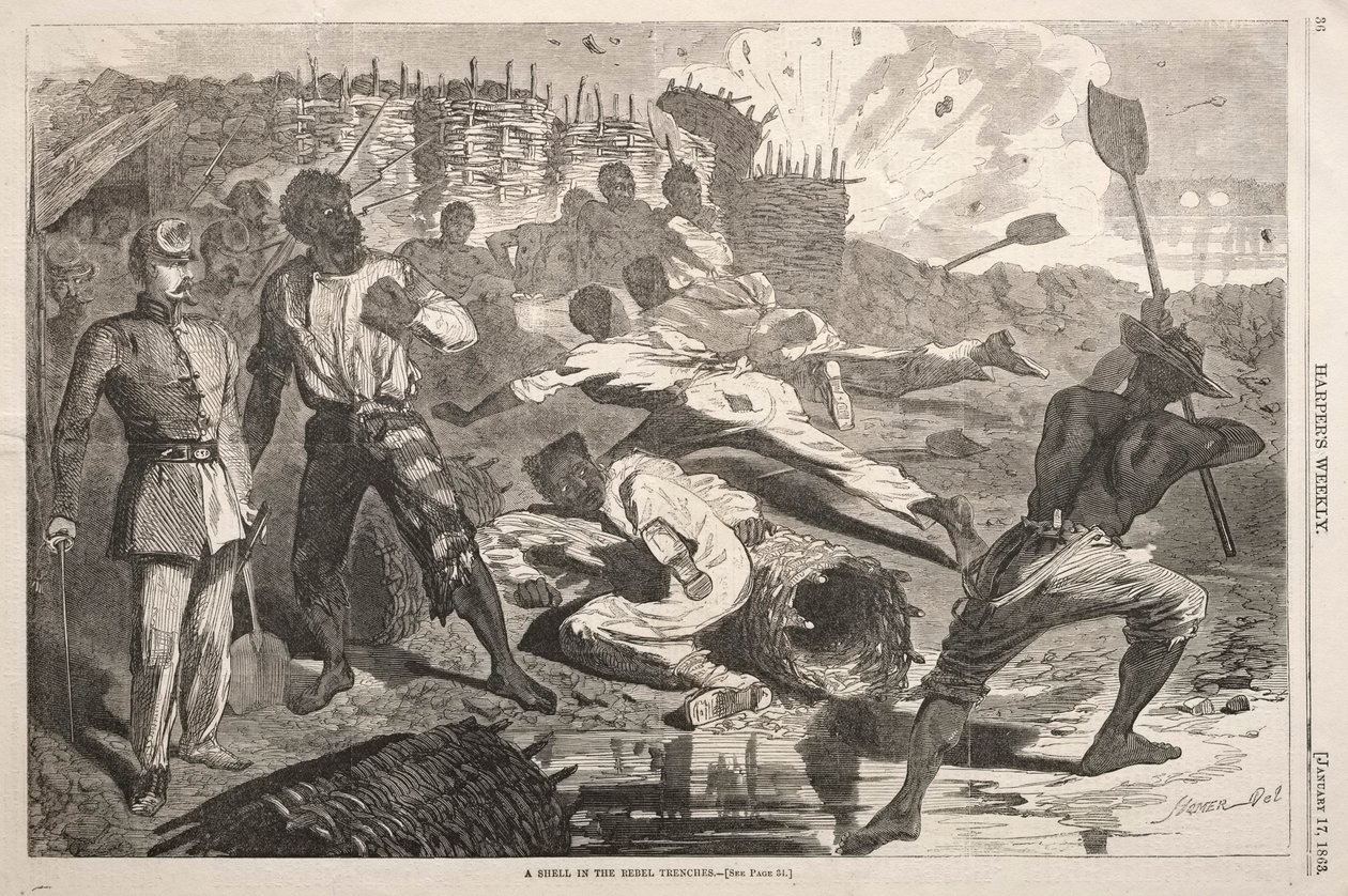 Muszla w okopach rebeliantów, 1863. autorstwa Winslow Homer