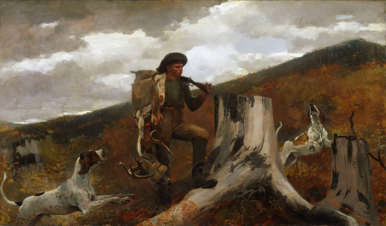 Myśliwy i psy autorstwa Winslow Homer