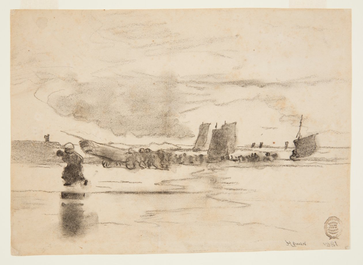 Plaża podczas odpływu, Cullercoats, Anglia autorstwa Winslow Homer
