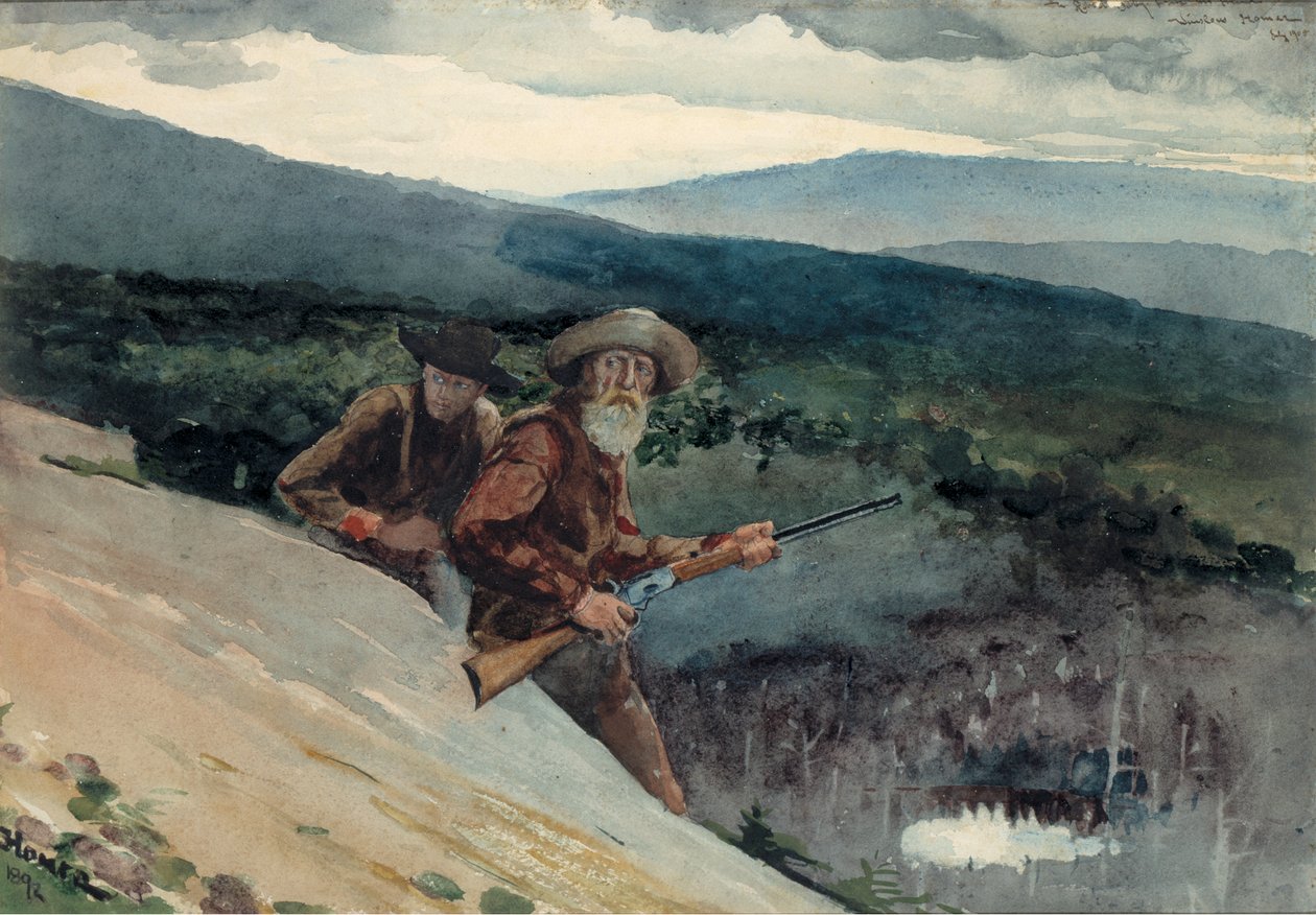 Polowanie na niedźwiedzie, Prospect Rock, 1892. autorstwa Winslow Homer