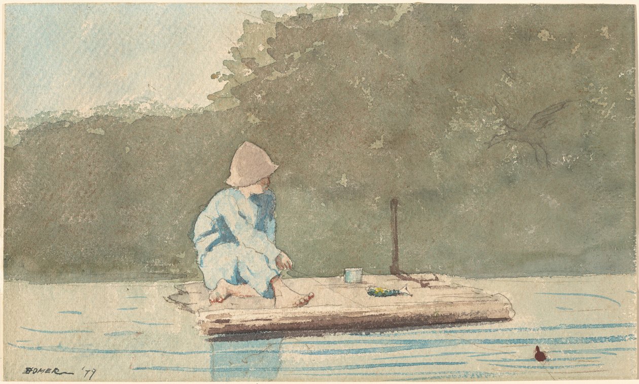 Chłopiec na tratwie, 1879. autorstwa Winslow Homer