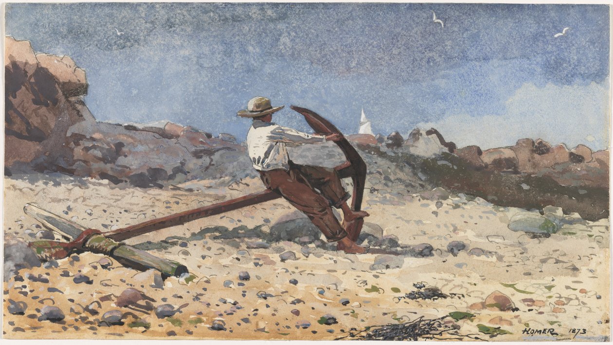 Chłopiec z kotwicą, 1873. autorstwa Winslow Homer