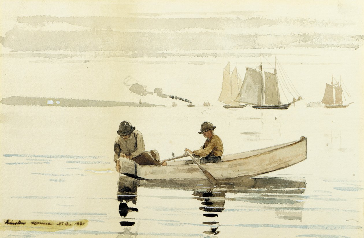 Boys Fishing, Gloucester Harbor, 1880 autorstwa Winslow Homer