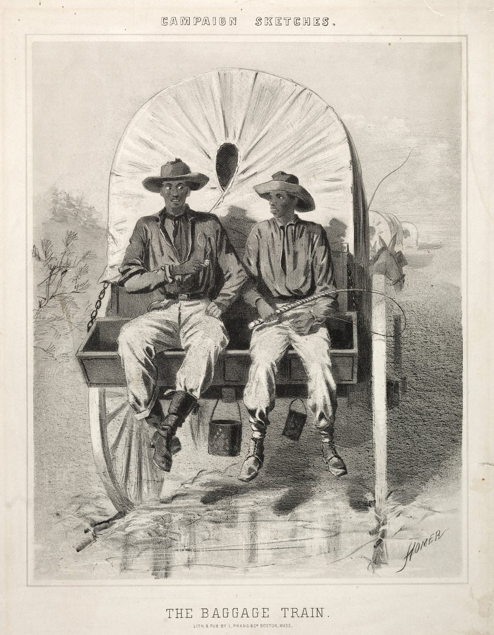 Szkice kampanii: Pociąg bagażowy, 1863. autorstwa Winslow Homer