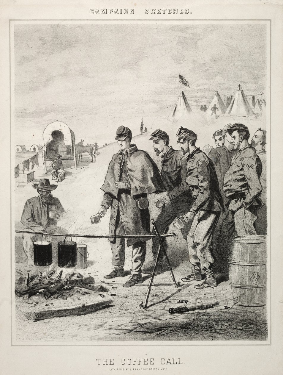 Szkice kampanii: The Coffee Call, 1863. autorstwa Winslow Homer