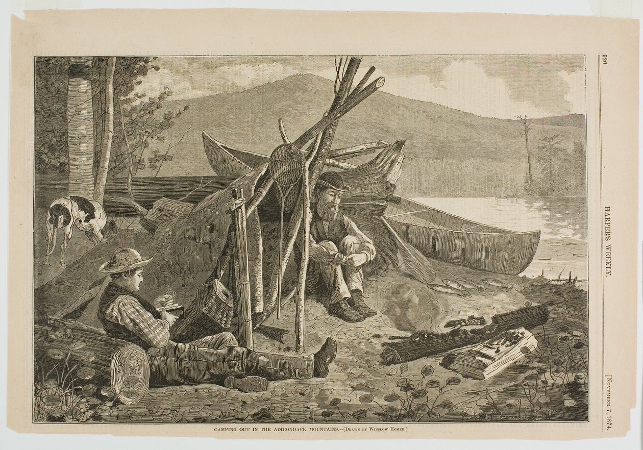 Kemping w górach Adirondack autorstwa Winslow Homer