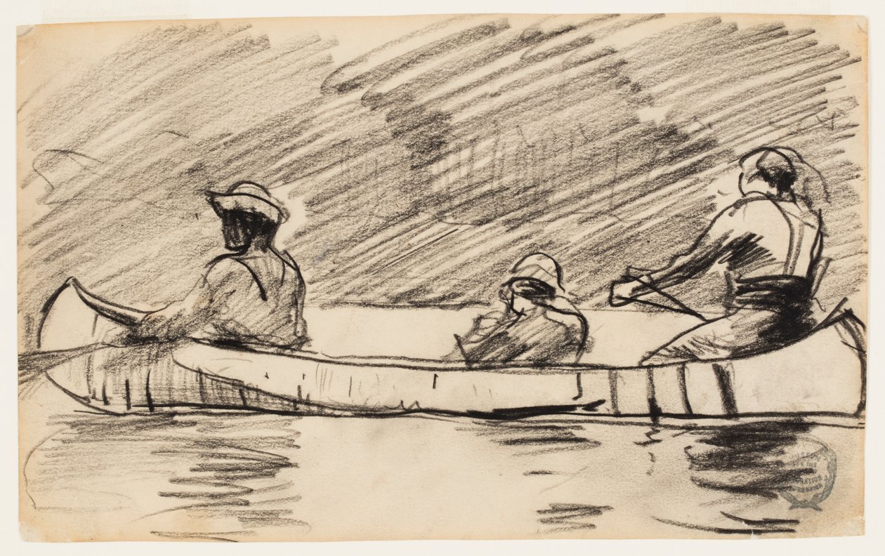 Kajak z trzema mężczyznami autorstwa Winslow Homer