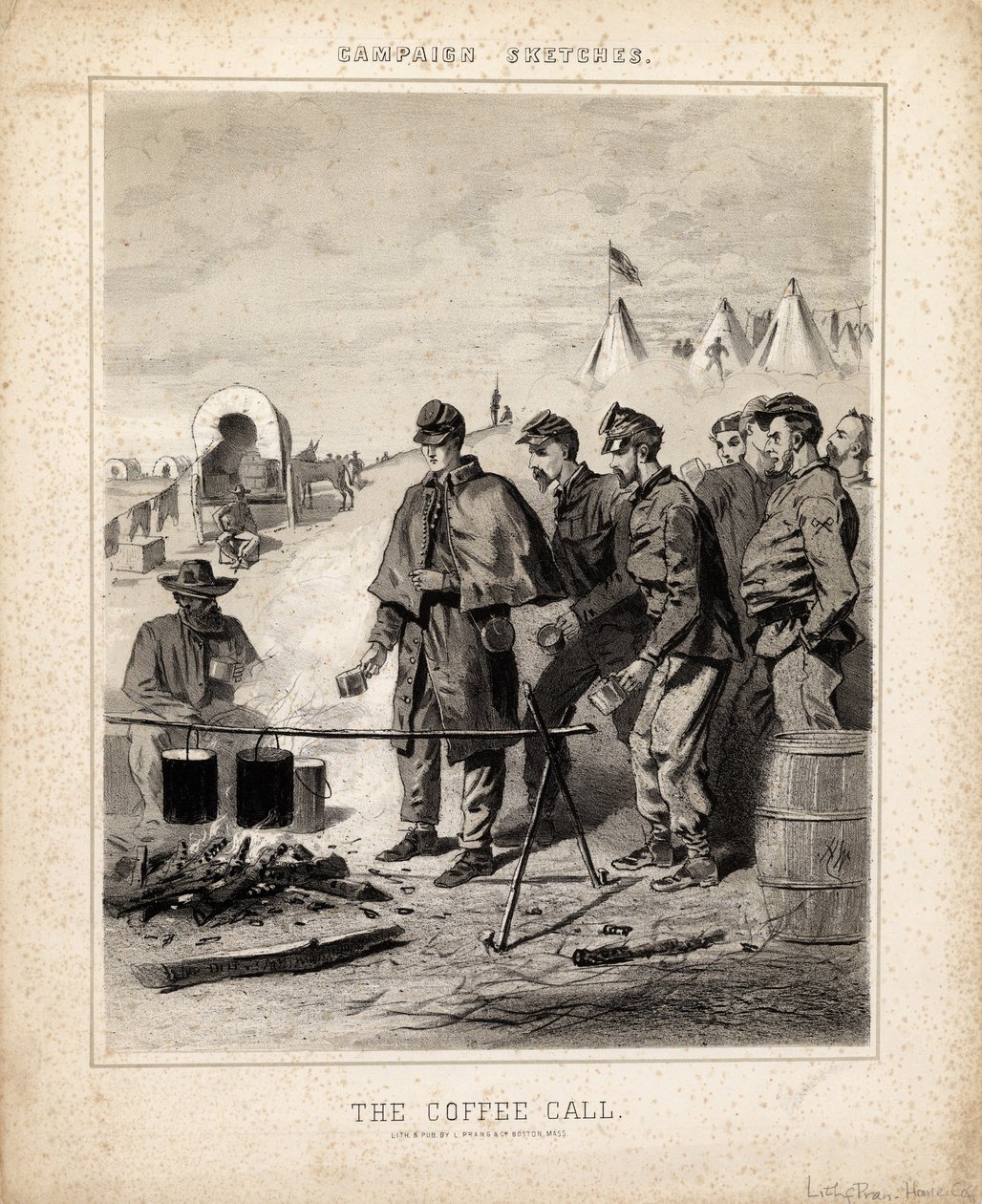 Coffee Call, ilustracja ze „Szkiców kampanii” autorstwa Winslow Homer