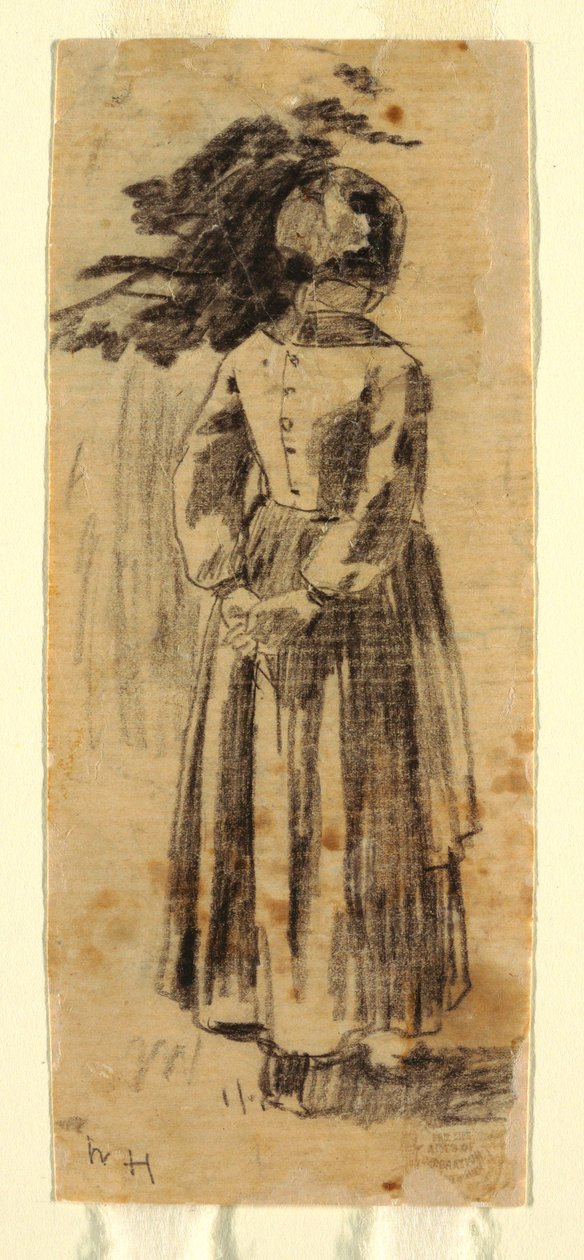 Rysunek, dziewczynka, ok. 1874 r. autorstwa Winslow Homer