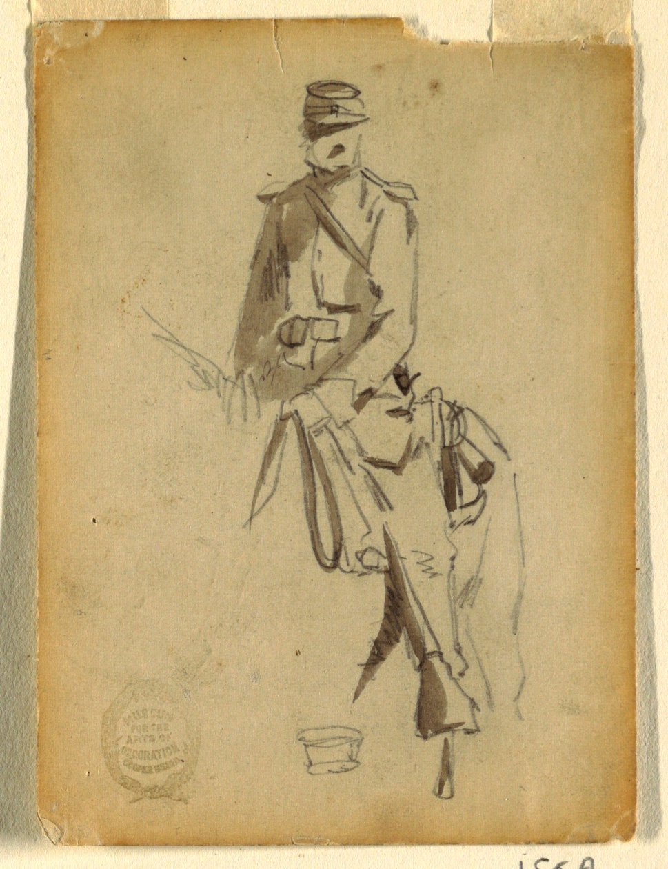 Rysunek, oficer kawalerii konnej, 1862 r. autorstwa Winslow Homer
