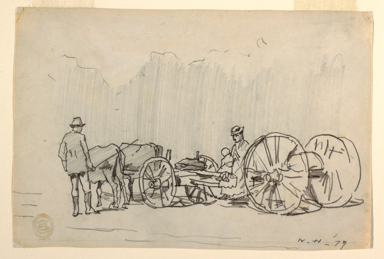 Rysunek, Jarzmo wołów, 1879 r. autorstwa Winslow Homer