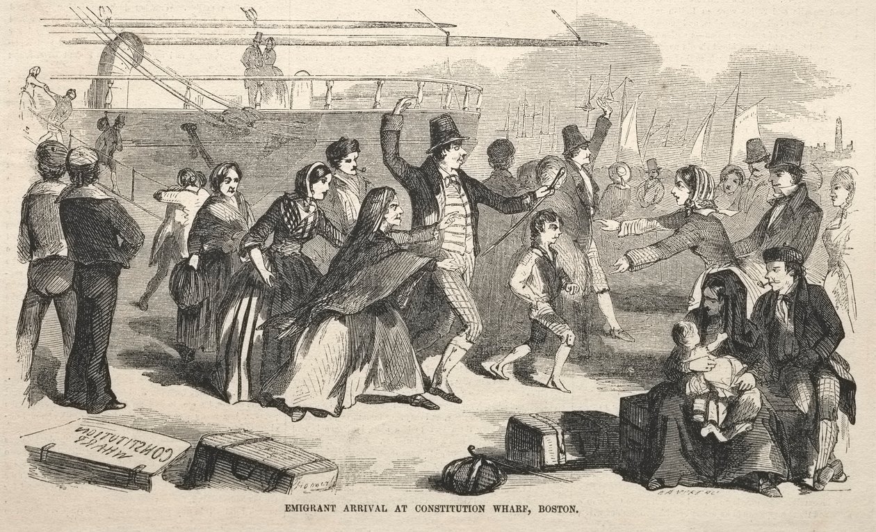 Przybycie emigranta do Constitution Wharf, Boston, 1857. autorstwa Winslow Homer