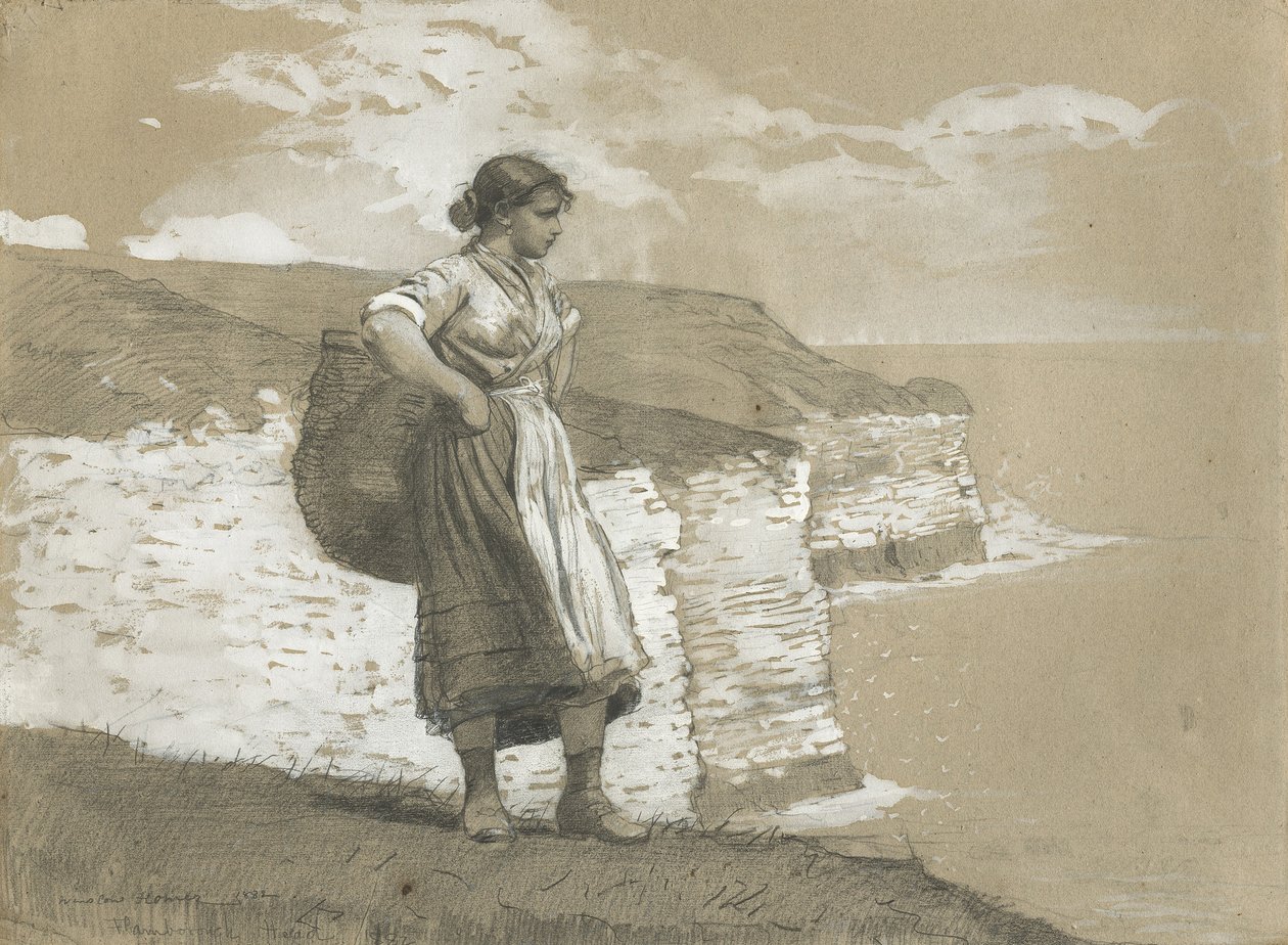 Flamborough Head, Anglia, 1882 r. autorstwa Winslow Homer
