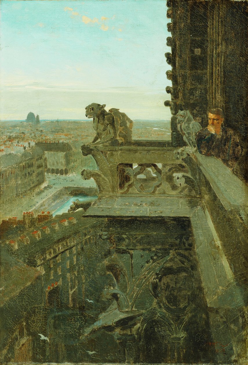 Gargulce w Notre Dame, 1867 autorstwa Winslow Homer