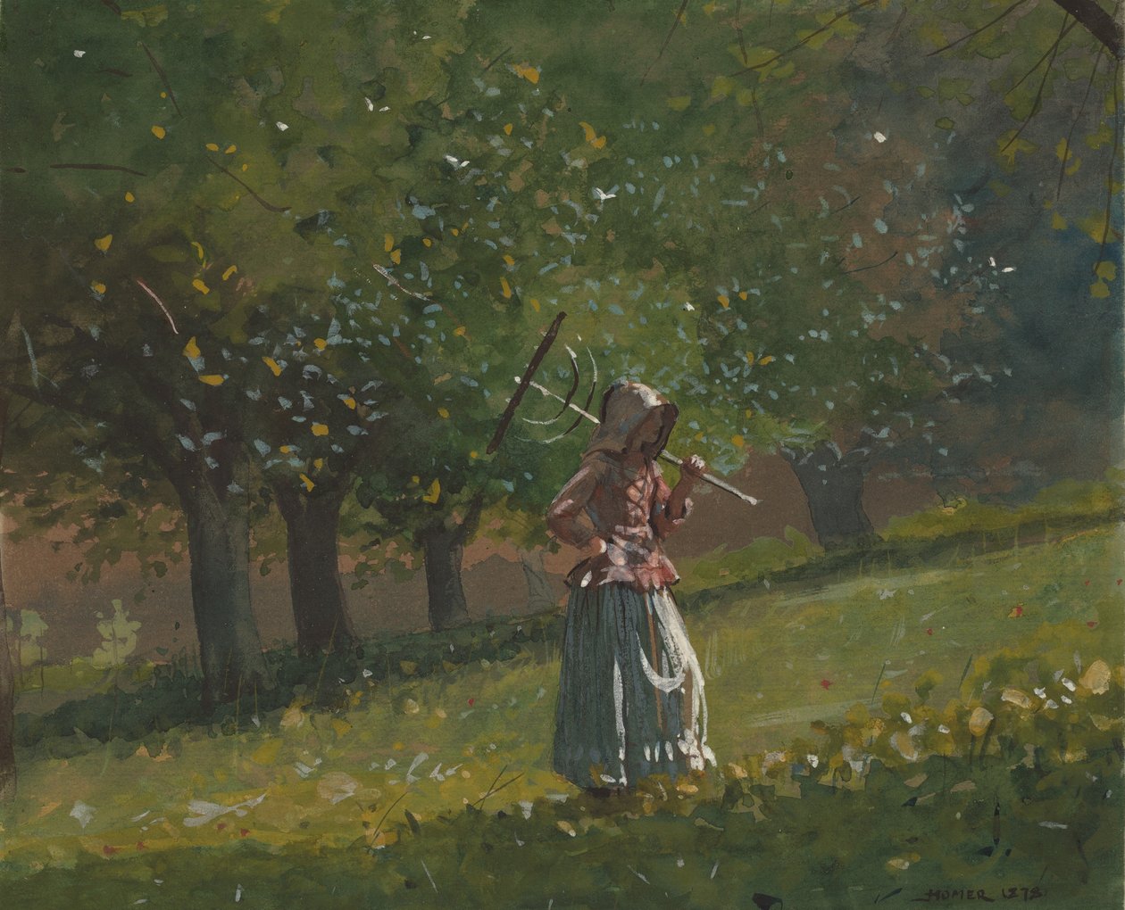Dziewczyna z grabiami do siana, 1878. autorstwa Winslow Homer