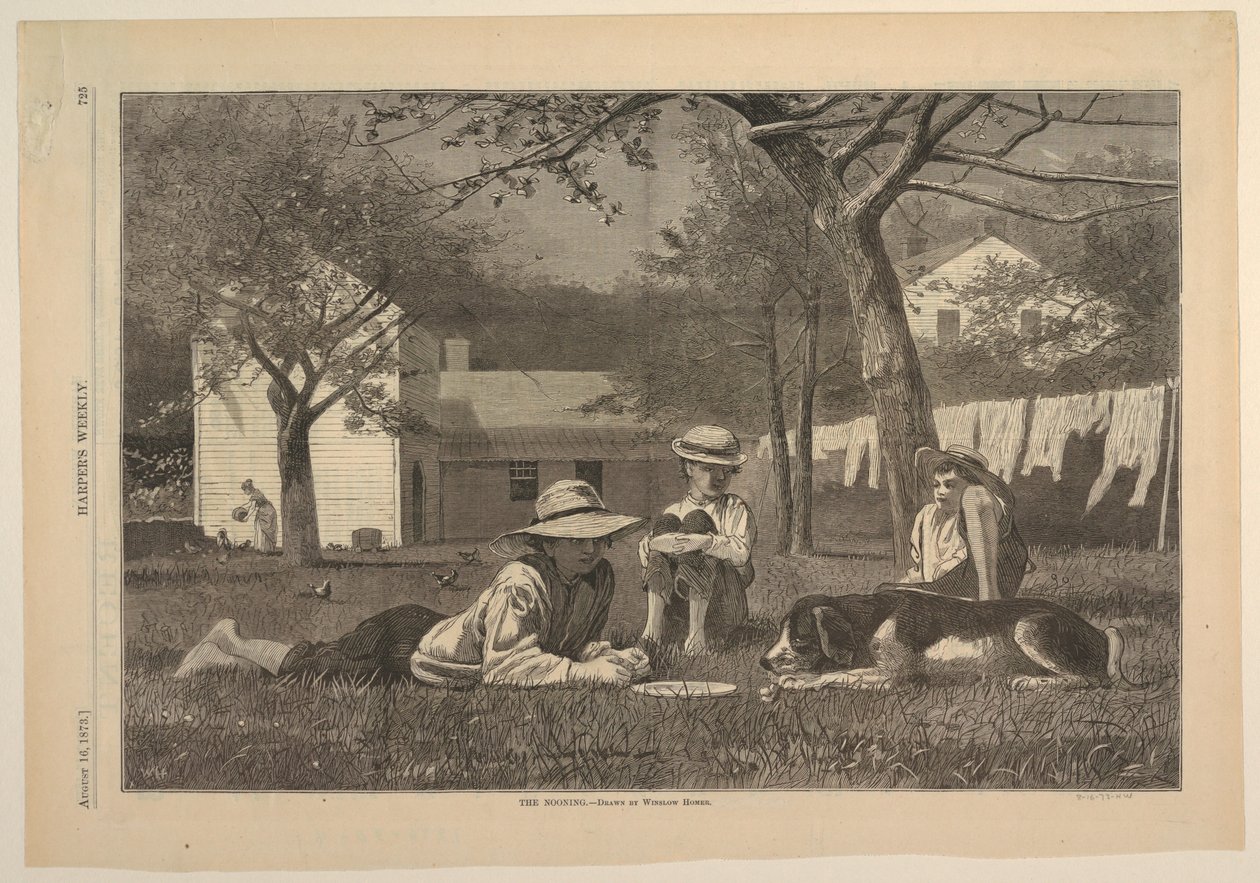 Projekt graficzny, "The Nooning", sierpień 1873 r. autorstwa Winslow Homer