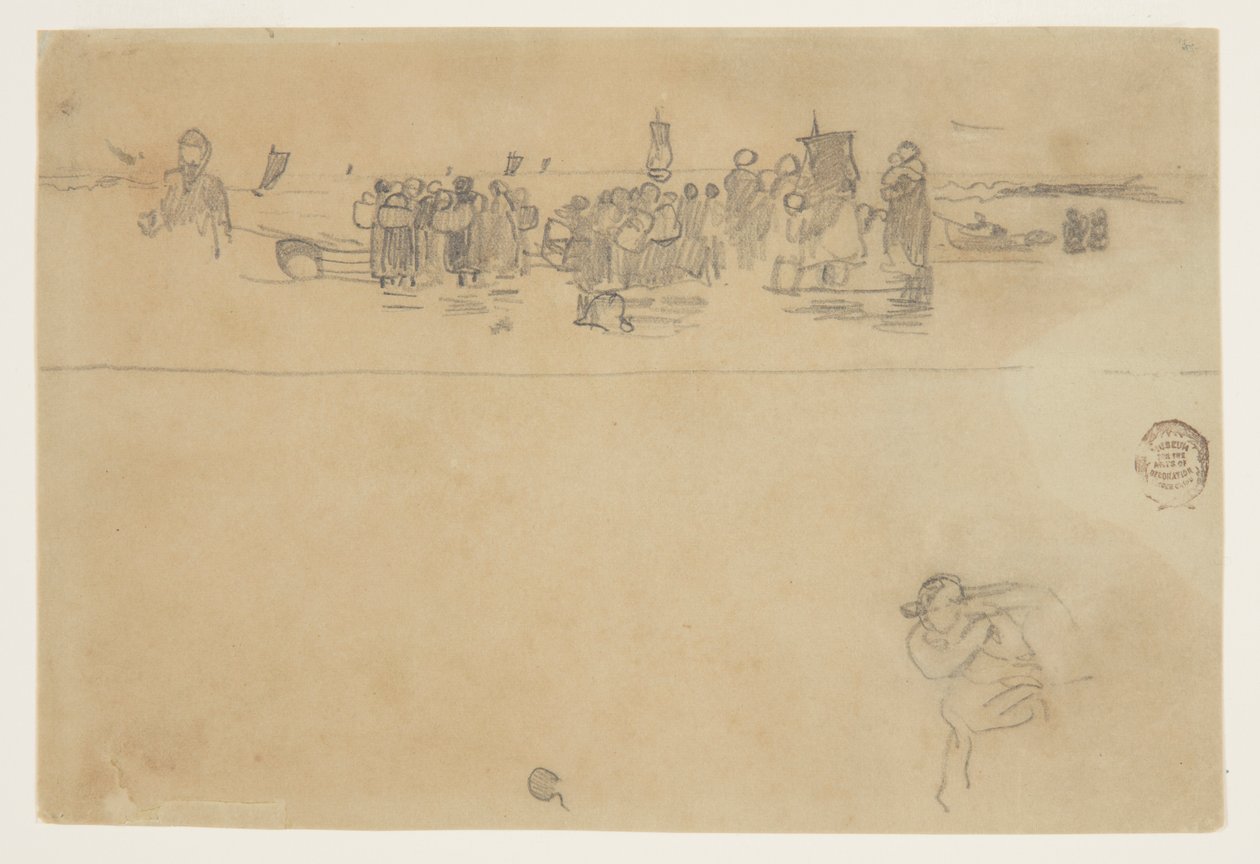 Grupy kobiet na plaży, Cullercoats, Anglia autorstwa Winslow Homer