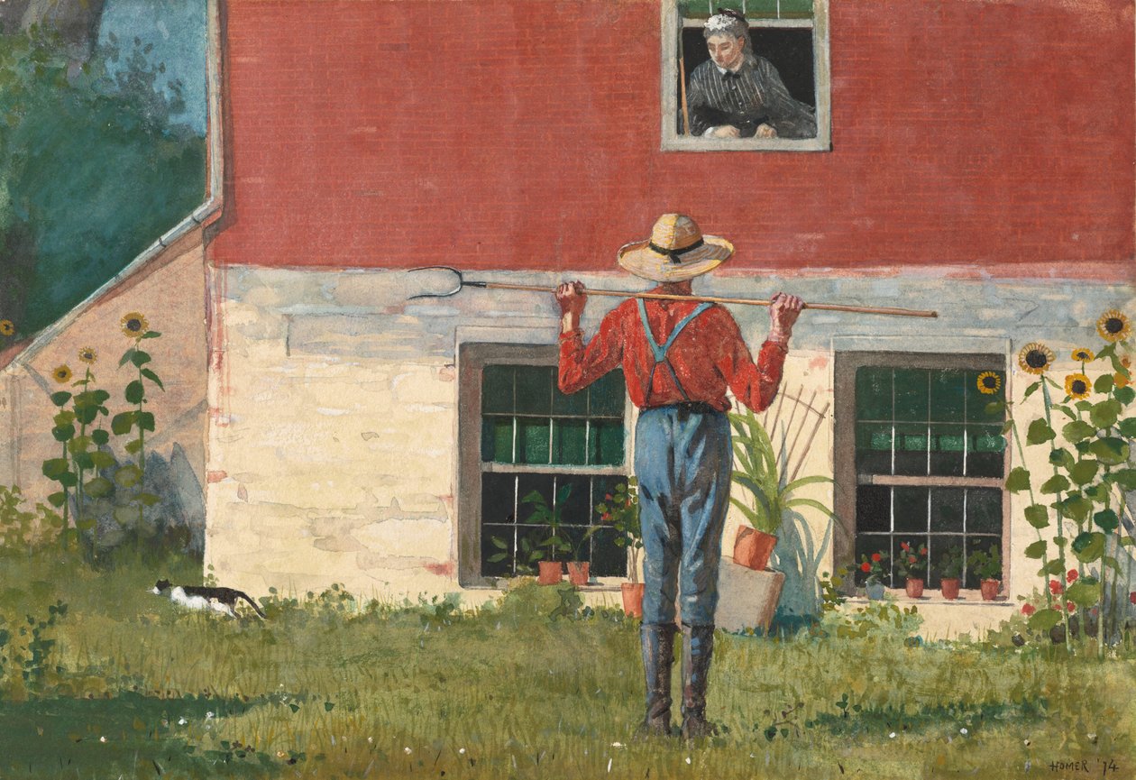 W ogrodzie Rustykalne zaloty, 1874. autorstwa Winslow Homer