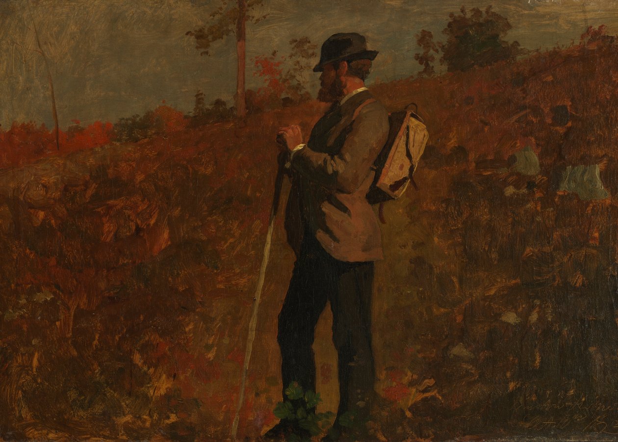 Mężczyzna z plecakiem, 10 października 1873 r. autorstwa Winslow Homer