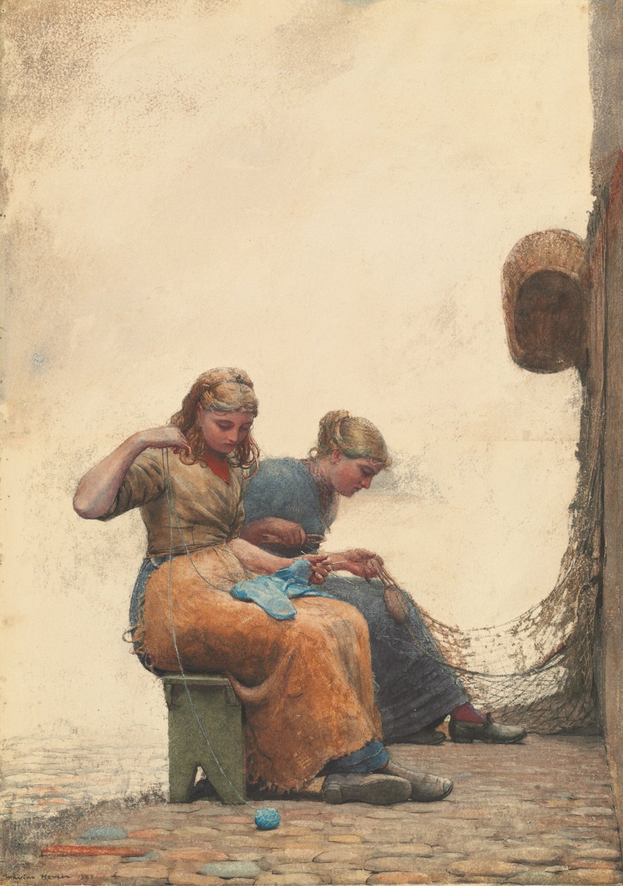 Naprawianie sieci, 1882. autorstwa Winslow Homer