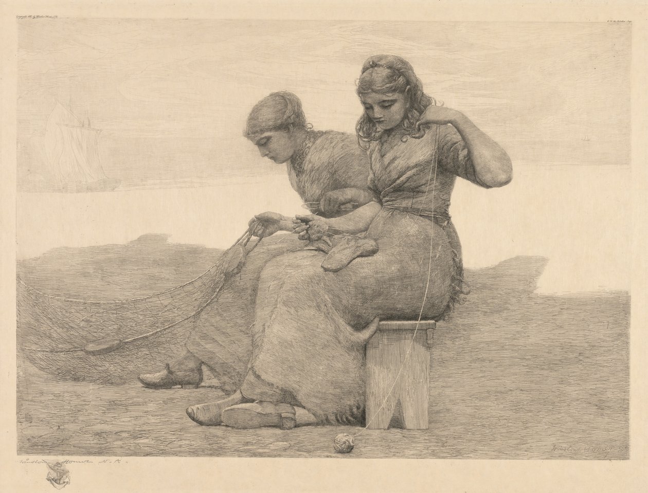 Naprawianie łez, 1888. autorstwa Winslow Homer