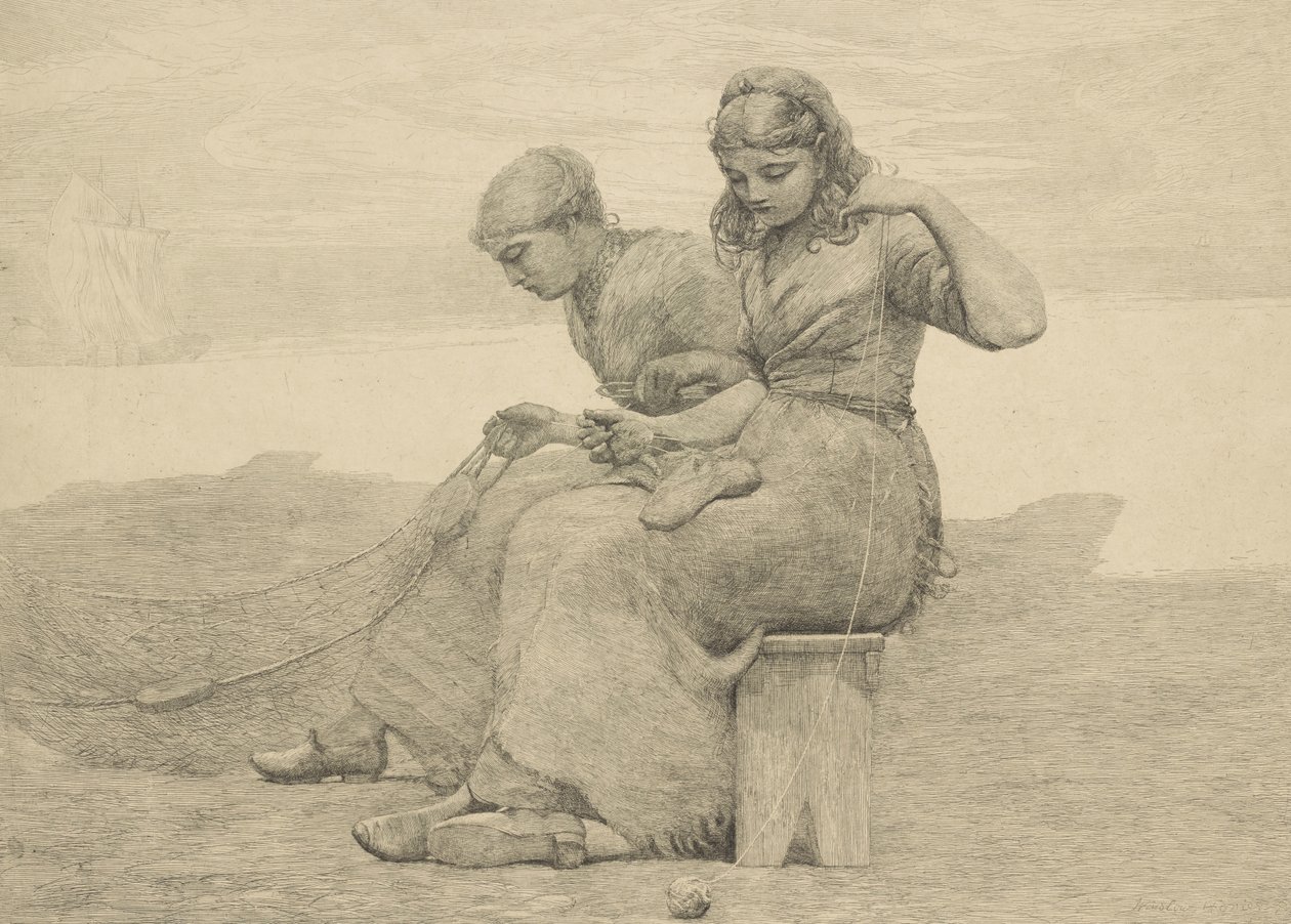 Reperowanie łez, 1888, prawdopodobnie wydrukowane ok. 1940 r. autorstwa Winslow Homer