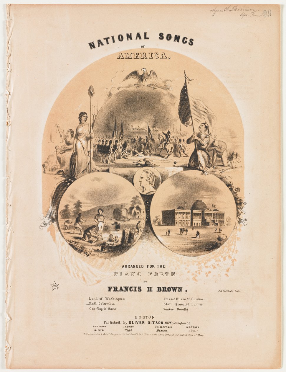 National Songs of America [Piosenka pięciostronicowa arkusz] autorstwa Winslow Homer